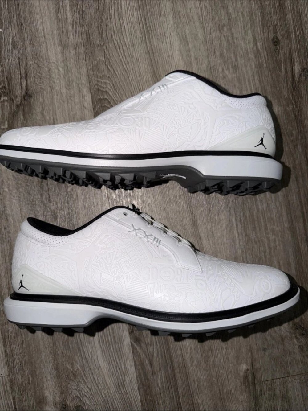 Nike Air Jordan ADG 5 White Black Pure Platinum Golf Shoes Men Sz 13 FQ6642-102